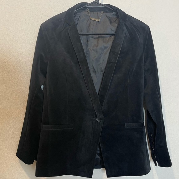 NWT Capulet Notch Collar Blazer in BLACK Suede - Picture 5 of 14